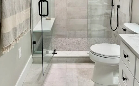 Gray Stone Look Bathroom